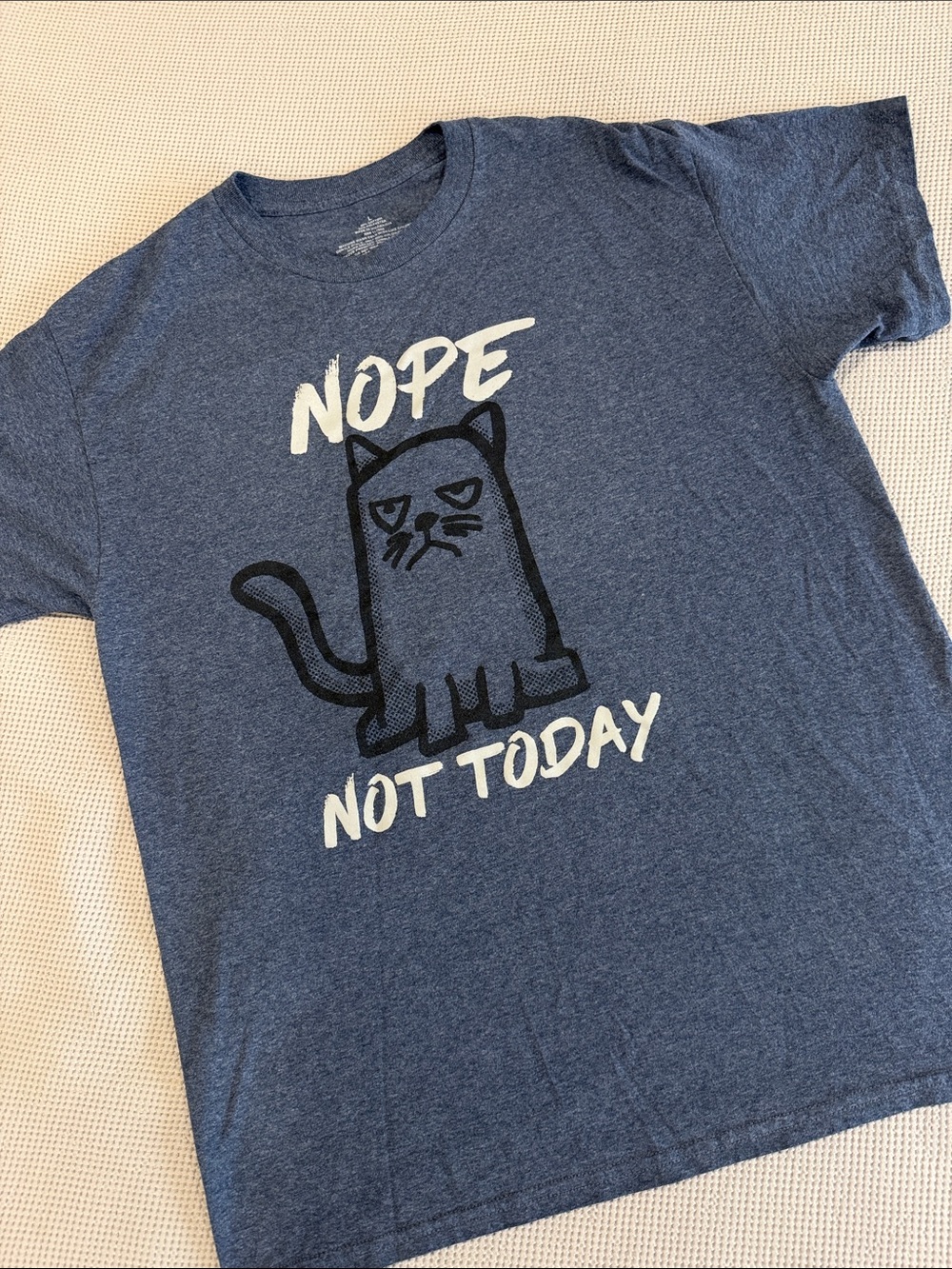 Nope Not Today Cat Graphic Tee - Blue